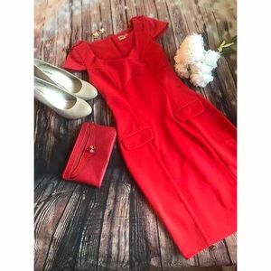 👑 Red ASOS statement dress perfect for interview